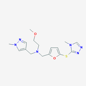 (2-methoxyethyl)[(1-methyl-1H-pyrazol-4-yl)methyl]({5-[(4-methyl-4H-1,2,4-triazol-3-yl)thio]-2-furyl}methyl)amine