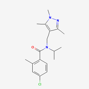 4-chloro-N-isopropyl-2-methyl-N-[(1,3,5-trimethyl-1H-pyrazol-4-yl)methyl]benzamide