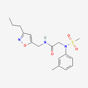 2-[(3-methylphenyl)(methylsulfonyl)amino]-N-[(3-propylisoxazol-5-yl)methyl]acetamide