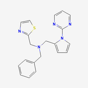 1-phenyl-N-[(1-pyrimidin-2-yl-1H-pyrrol-2-yl)methyl]-N-(1,3-thiazol-2-ylmethyl)methanamine