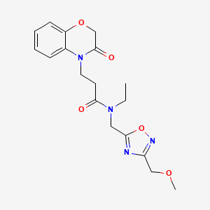 N-ethyl-N-{[3-(methoxymethyl)-1,2,4-oxadiazol-5-yl]methyl}-3-(3-oxo-2,3-dihydro-4H-1,4-benzoxazin-4-yl)propanamide