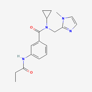 N-cyclopropyl-N-[(1-methyl-1H-imidazol-2-yl)methyl]-3-(propionylamino)benzamide