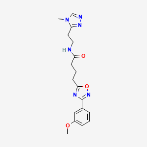 4-[3-(3-methoxyphenyl)-1,2,4-oxadiazol-5-yl]-N-[2-(4-methyl-4H-1,2,4-triazol-3-yl)ethyl]butanamide