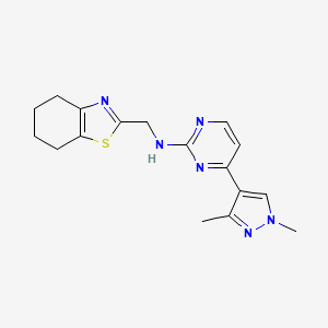 4-(1,3-dimethyl-1H-pyrazol-4-yl)-N-(4,5,6,7-tetrahydro-1,3-benzothiazol-2-ylmethyl)-2-pyrimidinamine trifluoroacetate