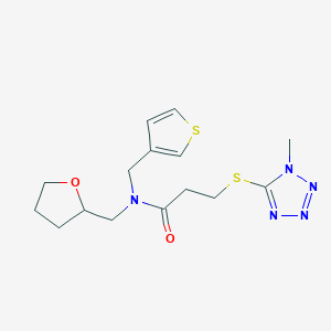 3-[(1-methyl-1H-tetrazol-5-yl)thio]-N-(tetrahydrofuran-2-ylmethyl)-N-(3-thienylmethyl)propanamide