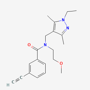 N-[(1-ethyl-3,5-dimethyl-1H-pyrazol-4-yl)methyl]-3-ethynyl-N-(2-methoxyethyl)benzamide