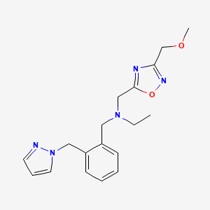 N-{[3-(methoxymethyl)-1,2,4-oxadiazol-5-yl]methyl}-N-[2-(1H-pyrazol-1-ylmethyl)benzyl]ethanamine