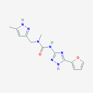 3-[5-(furan-2-yl)-1H-1,2,4-triazol-3-yl]-1-methyl-1-[(5-methyl-1H-pyrazol-3-yl)methyl]urea