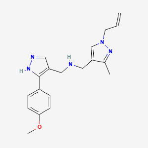 N-[[5-(4-methoxyphenyl)-1H-pyrazol-4-yl]methyl]-1-(3-methyl-1-prop-2-enylpyrazol-4-yl)methanamine