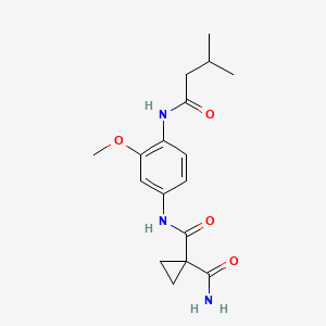 N~1~-{3-methoxy-4-[(3-methylbutanoyl)amino]phenyl}cyclopropane-1,1-dicarboxamide