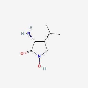 molecular formula C7H14N2O2 B589978 (3R,4R)-3-Amino-1-hydroxy-4-isopropylpyrrolidin-2-one CAS No. 142229-11-6