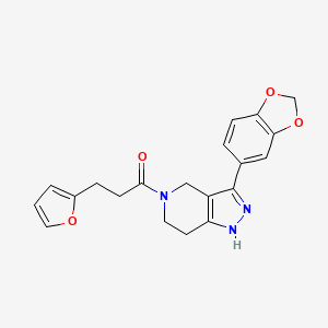 1-[3-(1,3-Benzodioxol-5-yl)-1,4,6,7-tetrahydropyrazolo[4,3-c]pyridin-5-yl]-3-(furan-2-yl)propan-1-one