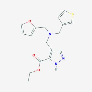 ethyl 4-{[(2-furylmethyl)(3-thienylmethyl)amino]methyl}-1H-pyrazole-3-carboxylate