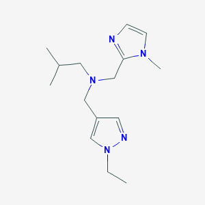 molecular formula C15H25N5 B5899833 N-[(1-ethyl-1H-pyrazol-4-yl)methyl]-2-methyl-N-[(1-methyl-1H-imidazol-2-yl)methyl]propan-1-amine 