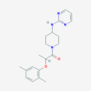 molecular formula C20H26N4O2 B5899848 N-{1-[2-(2,5-dimethylphenoxy)propanoyl]piperidin-4-yl}pyrimidin-2-amine 