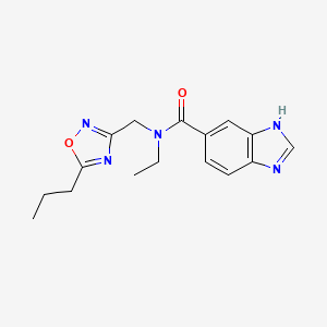 N-ethyl-N-[(5-propyl-1,2,4-oxadiazol-3-yl)methyl]-1H-benzimidazole-5-carboxamide