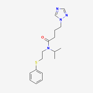 molecular formula C17H24N4OS B5899885 N-isopropyl-N-[2-(phenylthio)ethyl]-4-(1H-1,2,4-triazol-1-yl)butanamide 