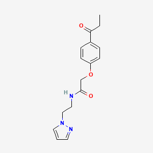 2-(4-propionylphenoxy)-N-[2-(1H-pyrazol-1-yl)ethyl]acetamide