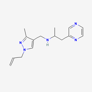 molecular formula C15H21N5 B5899921 N-[(1-allyl-3-methyl-1H-pyrazol-4-yl)methyl]-1-pyrazin-2-ylpropan-2-amine 