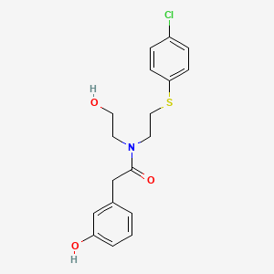 molecular formula C18H20ClNO3S B5899952 N-{2-[(4-chlorophenyl)thio]ethyl}-N-(2-hydroxyethyl)-2-(3-hydroxyphenyl)acetamide 