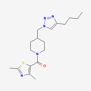 molecular formula C18H27N5OS B5899966 4-[(4-butyl-1H-1,2,3-triazol-1-yl)methyl]-1-[(2,4-dimethyl-1,3-thiazol-5-yl)carbonyl]piperidine 