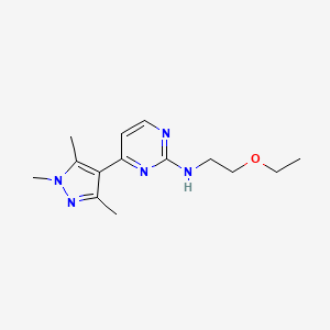 N-(2-ethoxyethyl)-4-(1,3,5-trimethyl-1H-pyrazol-4-yl)pyrimidin-2-amine