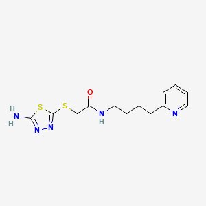 molecular formula C13H17N5OS2 B5899974 2-[(5-amino-1,3,4-thiadiazol-2-yl)thio]-N-(4-pyridin-2-ylbutyl)acetamide 