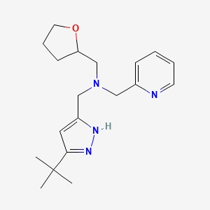 N-[(3-tert-butyl-1H-pyrazol-5-yl)methyl]-1-(oxolan-2-yl)-N-(pyridin-2-ylmethyl)methanamine