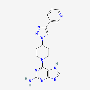 molecular formula C17H18N10 B5899987 6-[4-(4-pyridin-3-yl-1H-1,2,3-triazol-1-yl)piperidin-1-yl]-9H-purin-2-amine 