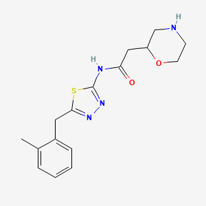 molecular formula C16H20N4O2S B5899991 N-[5-(2-methylbenzyl)-1,3,4-thiadiazol-2-yl]-2-(2-morpholinyl)acetamide hydrochloride 