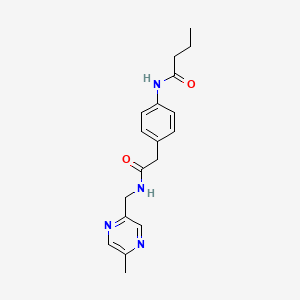 molecular formula C18H22N4O2 B5900004 N-[4-(2-{[(5-methylpyrazin-2-yl)methyl]amino}-2-oxoethyl)phenyl]butanamide 