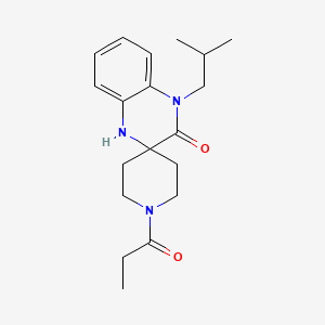 molecular formula C19H27N3O2 B5900012 1-(2-methylpropyl)-1'-propanoylspiro[4H-quinoxaline-3,4'-piperidine]-2-one 