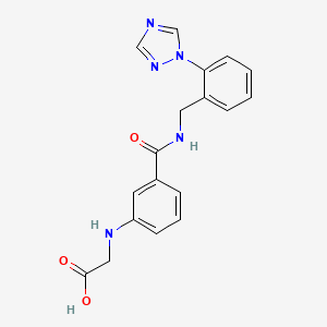 molecular formula C18H17N5O3 B5900033 {[3-({[2-(1H-1,2,4-triazol-1-yl)benzyl]amino}carbonyl)phenyl]amino}acetic acid 