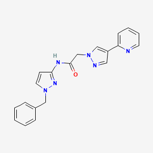 molecular formula C20H18N6O B5900038 N-(1-benzyl-1H-pyrazol-3-yl)-2-(4-pyridin-2-yl-1H-pyrazol-1-yl)acetamide 