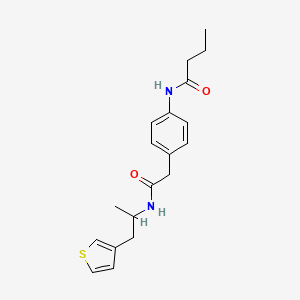 molecular formula C19H24N2O2S B5900051 N-[4-(2-{[1-methyl-2-(3-thienyl)ethyl]amino}-2-oxoethyl)phenyl]butanamide 