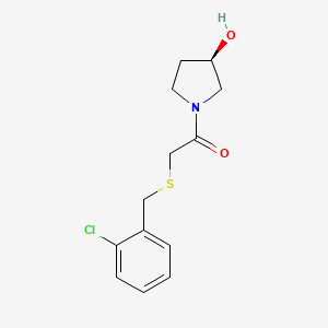 molecular formula C13H16ClNO2S B5900056 (3R)-1-{[(2-chlorobenzyl)thio]acetyl}pyrrolidin-3-ol 