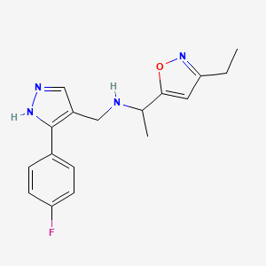 1-(3-ethyl-1,2-oxazol-5-yl)-N-[[5-(4-fluorophenyl)-1H-pyrazol-4-yl]methyl]ethanamine