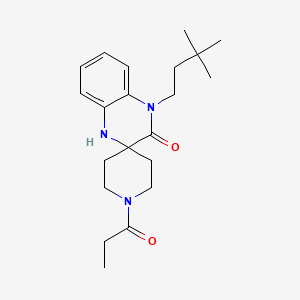 molecular formula C21H31N3O2 B5900087 4'-(3,3-dimethylbutyl)-1-propionyl-1',4'-dihydro-3'H-spiro[piperidine-4,2'-quinoxalin]-3'-one 