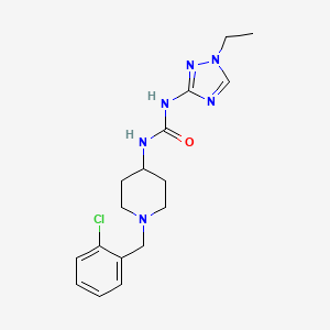 molecular formula C17H23ClN6O B5900089 N-[1-(2-chlorobenzyl)piperidin-4-yl]-N'-(1-ethyl-1H-1,2,4-triazol-3-yl)urea 