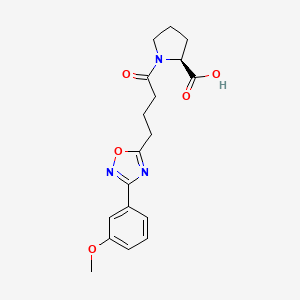 molecular formula C18H21N3O5 B5900111 (2S)-1-{4-[3-(3-methoxyphenyl)-1,2,4-oxadiazol-5-yl]butanoyl}pyrrolidine-2-carboxylic acid 