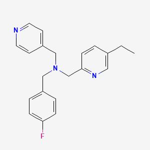 molecular formula C21H22FN3 B5900125 1-(5-ethylpyridin-2-yl)-N-(4-fluorobenzyl)-N-(pyridin-4-ylmethyl)methanamine 