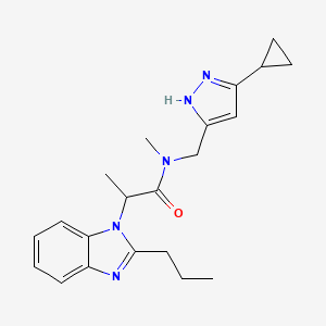 N-[(5-cyclopropyl-1H-pyrazol-3-yl)methyl]-N-methyl-2-(2-propyl-1H-benzimidazol-1-yl)propanamide