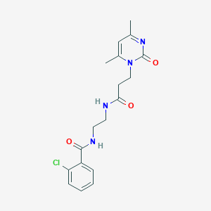 2-chloro-N-(2-{[3-(4,6-dimethyl-2-oxopyrimidin-1(2H)-yl)propanoyl]amino}ethyl)benzamide