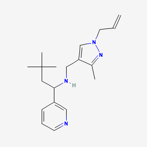 molecular formula C19H28N4 B5900188 N-[(1-allyl-3-methyl-1H-pyrazol-4-yl)methyl]-3,3-dimethyl-1-pyridin-3-ylbutan-1-amine 