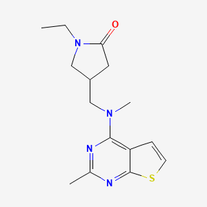 molecular formula C15H20N4OS B5900273 1-ethyl-4-{[methyl(2-methylthieno[2,3-d]pyrimidin-4-yl)amino]methyl}pyrrolidin-2-one 