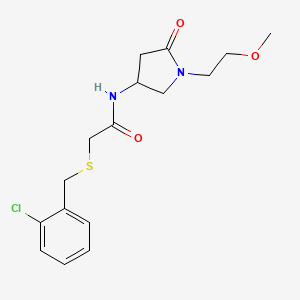 molecular formula C16H21ClN2O3S B5900308 2-[(2-chlorobenzyl)thio]-N-[1-(2-methoxyethyl)-5-oxopyrrolidin-3-yl]acetamide 