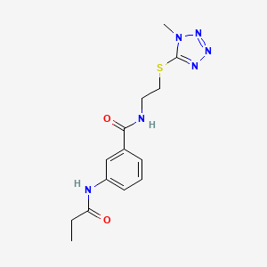 molecular formula C14H18N6O2S B5900325 N-{2-[(1-methyl-1H-tetrazol-5-yl)thio]ethyl}-3-(propionylamino)benzamide 