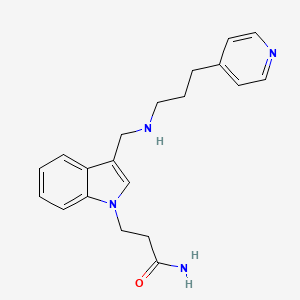 molecular formula C20H24N4O B5900327 3-(3-{[(3-pyridin-4-ylpropyl)amino]methyl}-1H-indol-1-yl)propanamide 