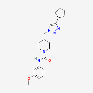 4-[(4-cyclopentyl-1H-1,2,3-triazol-1-yl)methyl]-N-(3-methoxyphenyl)piperidine-1-carboxamide