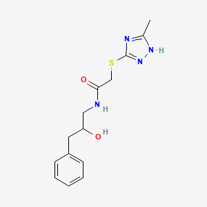 molecular formula C14H18N4O2S B5900356 N-(2-hydroxy-3-phenylpropyl)-2-[(3-methyl-1H-1,2,4-triazol-5-yl)thio]acetamide 